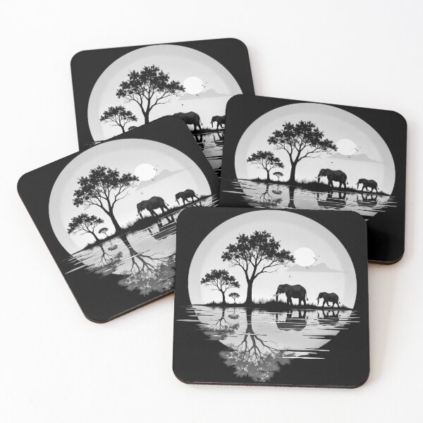 Item preview, Abstract landscape with elephants designed and sold by DariusZD.