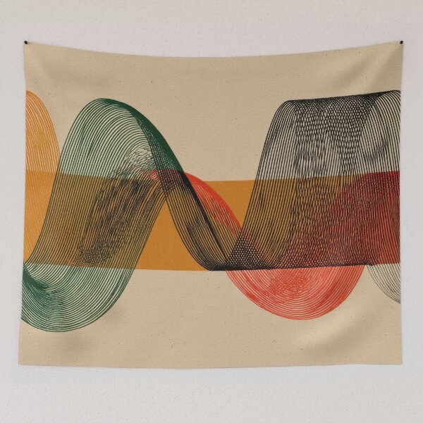 Item preview, Colorful sound wave patterns in art designed and sold by anytka.