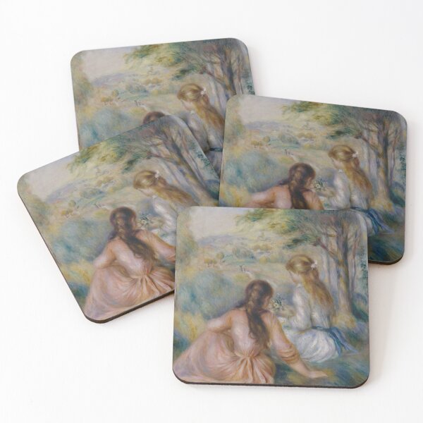 Item preview, Renoir-style In the Meadow Pastoral Scene | Impressionist Women in Meadow designed and sold by CraftedHome.
