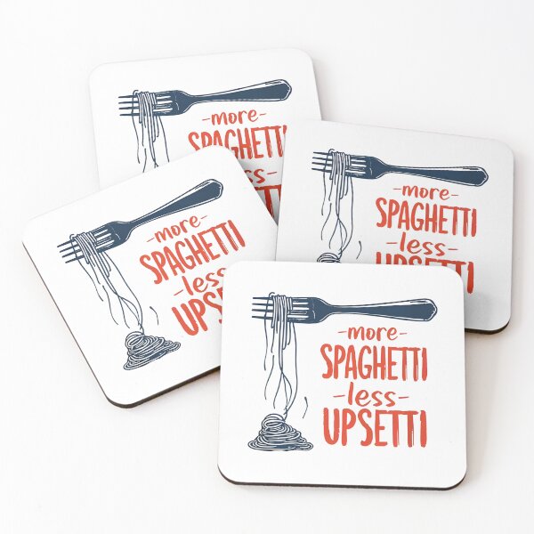 Item preview, More Spaghetti Less Upsetti — Funny Food Quote Graphic for Pasta Lovers designed and sold by HBDStudio.
