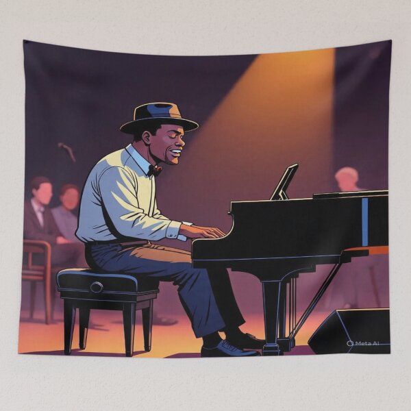 Item preview, Old man playing a jazz melody designed and sold by Twala Design Co..