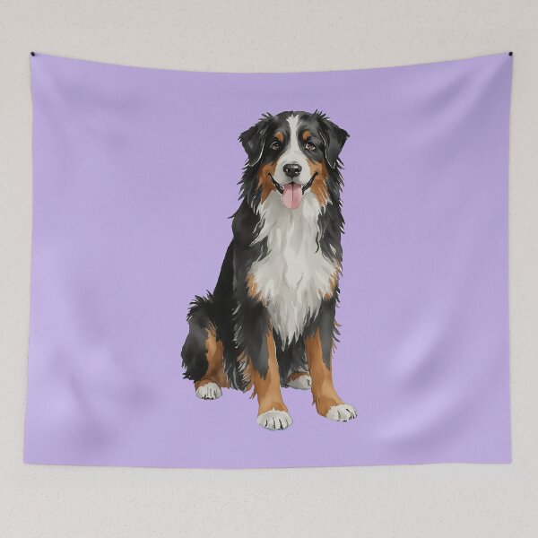 Artikelvorschau, Berner Sennenhundwelpe, Aquarell (lila) entworfen und verkauft von Magnolia Valley Art.