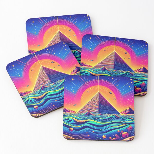 Item preview, "Neon Pyramid in a Cosmic Dreamscape" designed and sold by Dogandesighn.