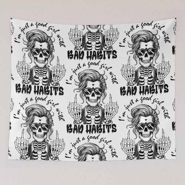 Item preview, Funny Gothic Woman with Cigarette, Sassy Dark Humor Quote designed and sold by FunnyTeeByMe.