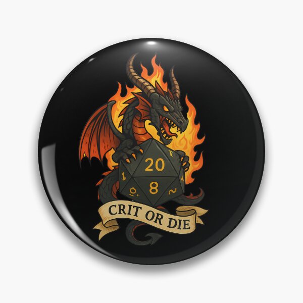 Item preview, Crit or Die – Fire Dragon Fantasy Dice Art designed and sold by DreamiCanvas.