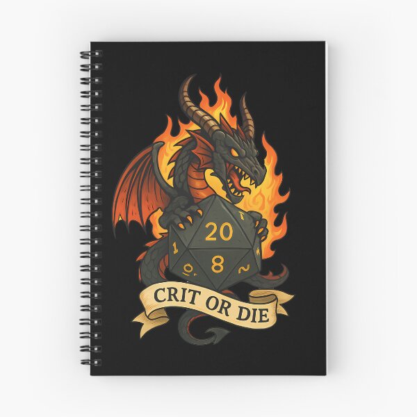 Item preview, Crit or Die – Fire Dragon Fantasy Dice Art designed and sold by DreamiCanvas.