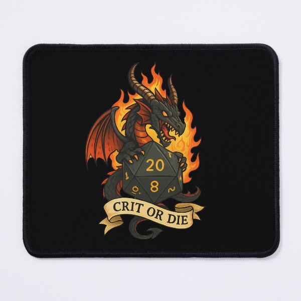 Item preview, Crit or Die – Fire Dragon Fantasy Dice Art designed and sold by DreamiCanvas.