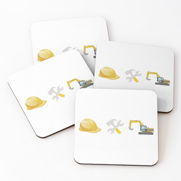 Item preview, Construction Icons Sticker – Hard Hat, Tools, Excavator – Minimal Trades Triptych designed and sold by MicroRoleClub.