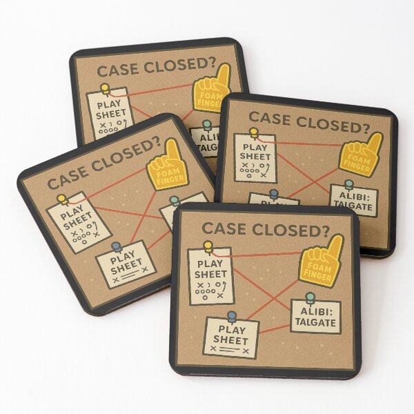 Item preview, Case Closed? True-Crime Tailgate Evidence Board Humor designed and sold by POD DYNASTY | Original Print On Demand T-Shirt Graphics.