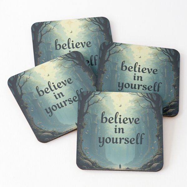 Item preview, Image with a beautiful and poetic background that says 'believe in yourself' designed and sold by Horse Designs .