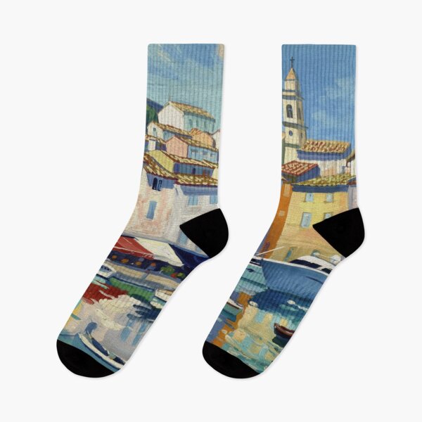 Item preview, Cassis Harbor Reflections | French Riviera Painting designed and sold by CARRAANN.