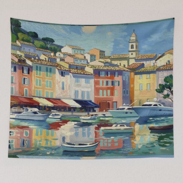 Item preview, Cassis Harbor Reflections | French Riviera Painting designed and sold by CARRAANN.