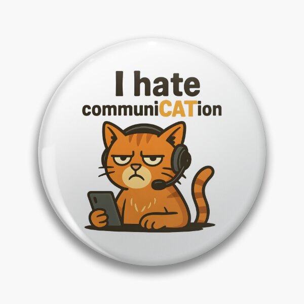 Item preview, I hate communiCATion – Funny Grumpy Cat for Introverts and Office Workers designed and sold by SVALANART.