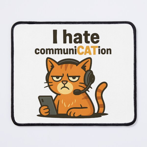 Item preview, I hate communiCATion – Funny Grumpy Cat for Introverts and Office Workers designed and sold by SVALANART.