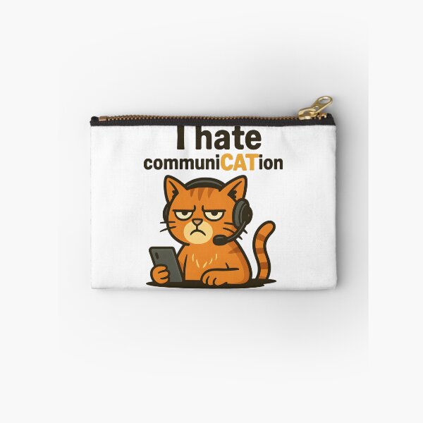 Item preview, I hate communiCATion – Funny Grumpy Cat for Introverts and Office Workers designed and sold by SVALANART.