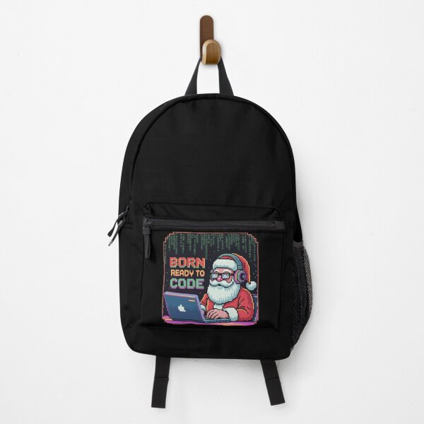 Item preview, Born Ready to Code – Christmas Pixel Santa Programmer Design designed and sold by DreamVibeShirt.