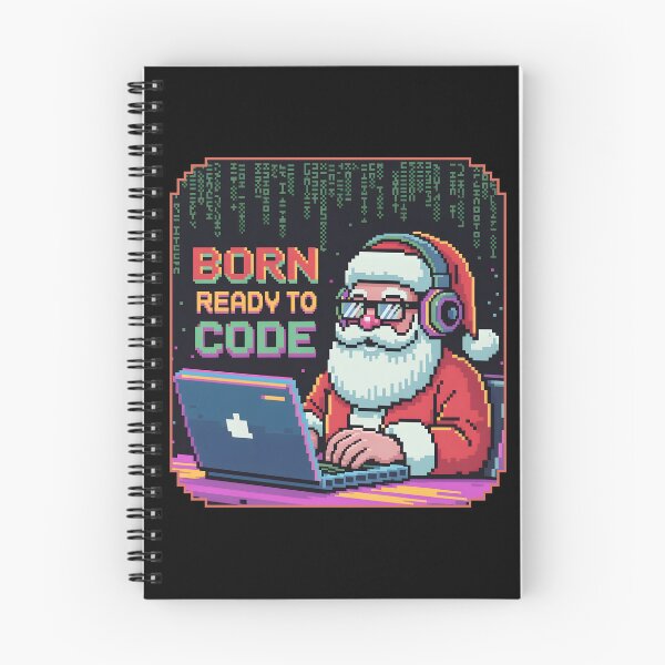 Item preview, Born Ready to Code – Christmas Pixel Santa Programmer Design designed and sold by DreamVibeShirt.