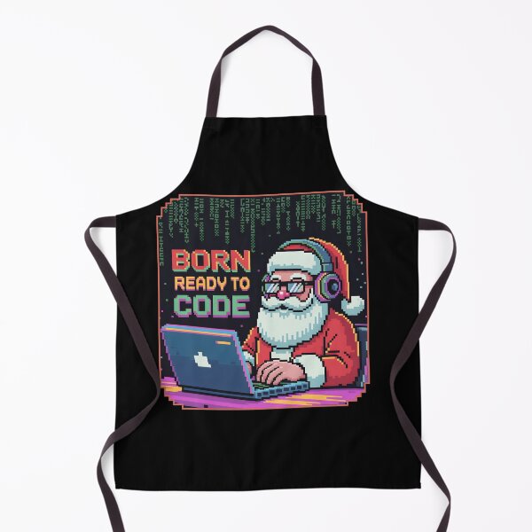 Item preview, Born Ready to Code – Christmas Pixel Santa Programmer Design designed and sold by DreamVibeShirt.