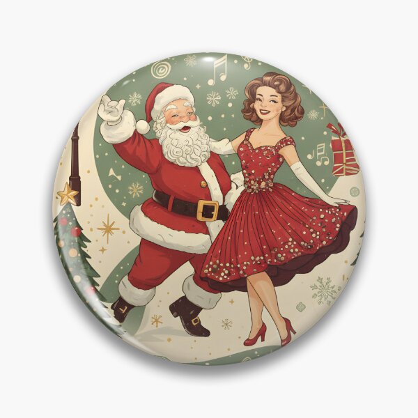 Item preview, Swing Dance Christmas Pattern | Santa & 1950s Lady Retro Holiday Design designed and sold by ralucasilvia87.