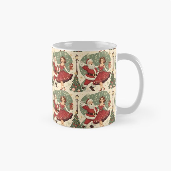 Item preview, Swing Dance Christmas Pattern | Santa & 1950s Lady Retro Holiday Design designed and sold by ralucasilvia87.