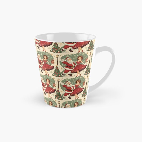 Item preview, Swing Dance Christmas Pattern | Santa & 1950s Lady Retro Holiday Design designed and sold by ralucasilvia87.