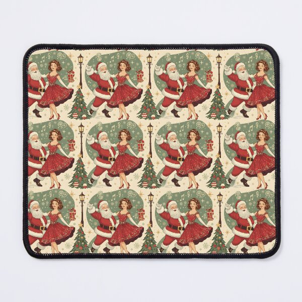 Item preview, Swing Dance Christmas Pattern | Santa & 1950s Lady Retro Holiday Design designed and sold by ralucasilvia87.