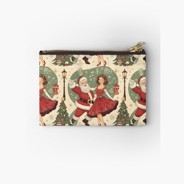 Item preview, Swing Dance Christmas Pattern | Santa & 1950s Lady Retro Holiday Design designed and sold by ralucasilvia87.