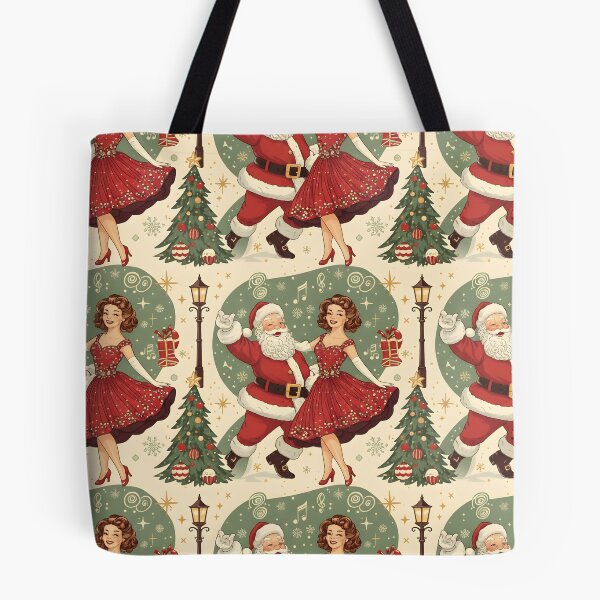 Item preview, Swing Dance Christmas Pattern | Santa & 1950s Lady Retro Holiday Design designed and sold by ralucasilvia87.