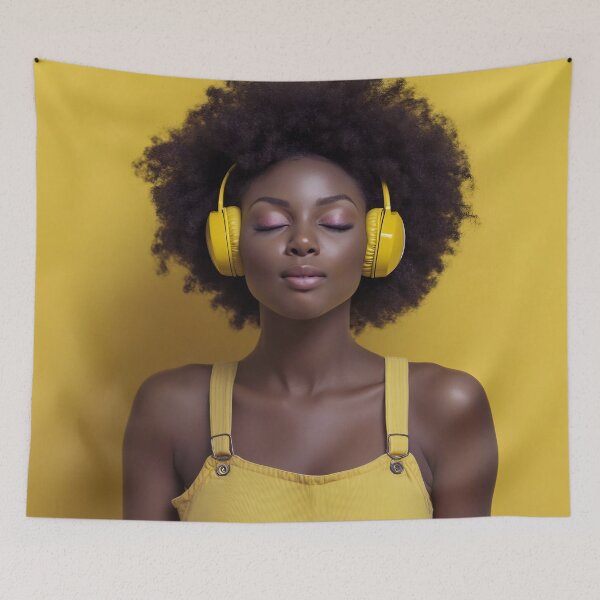 Item preview, Listening to music in yellow designed and sold by anytka.