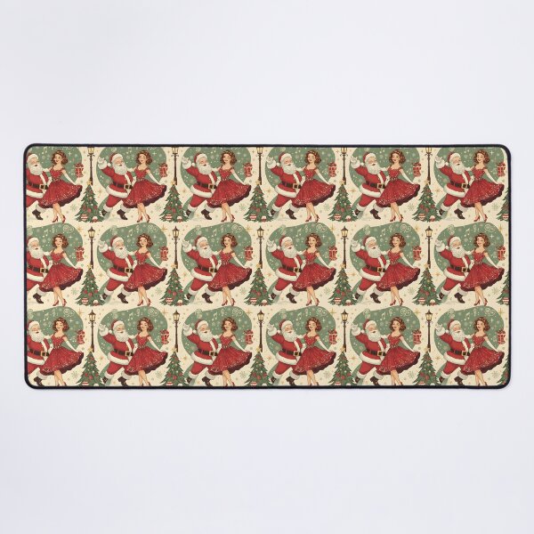 Item preview, Swing Dance Christmas Pattern | Santa & 1950s Lady Retro Holiday Design designed and sold by ralucasilvia87.