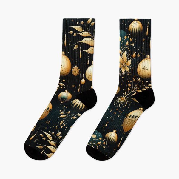Item preview, Christmas Glamorous Golden Ornament Designs On Chic Black designed and sold by DEC02.