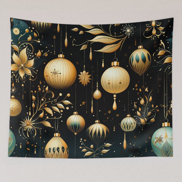 Item preview, Christmas Glamorous Golden Ornament Designs On Chic Black designed and sold by DEC02.