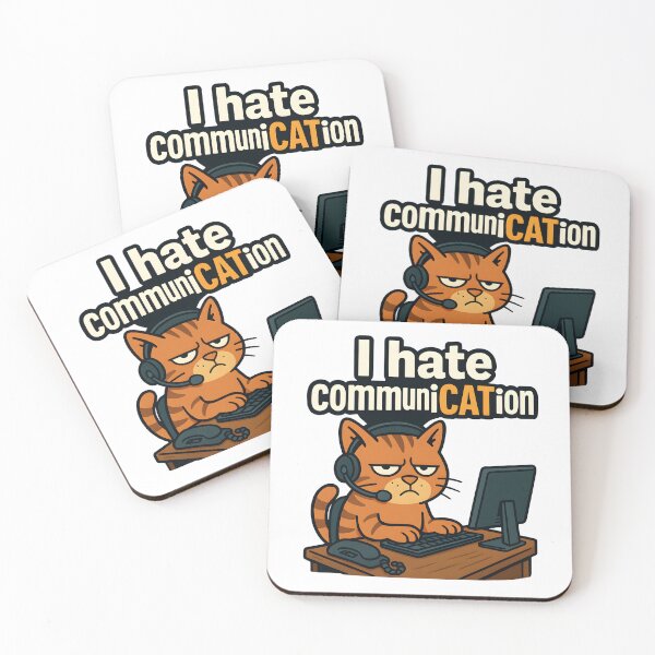 Item preview, I hate communiCATion – Funny Cat Design for Office, Home Office & Introverts designed and sold by SVALANART.