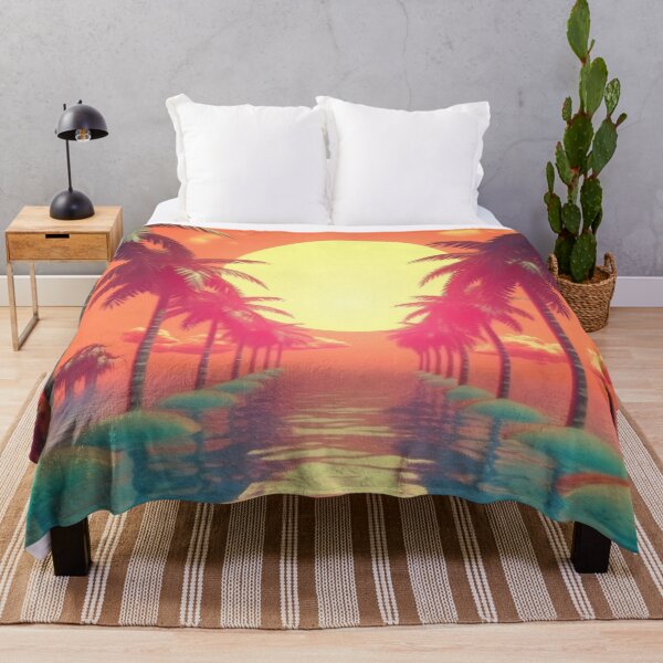 Item preview, Palm trees by sunset water designed and sold by anytka.