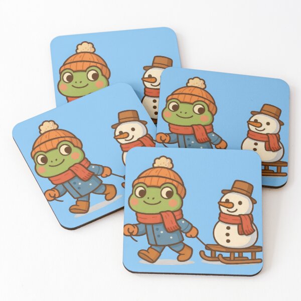 Item preview, A Frog's Winter Walk with His Snowman Friend designed and sold by IraBum.