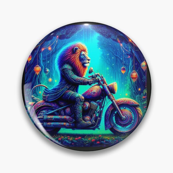 Item preview, "Mystic Mane Rider: Lion Warrior in a Neon Forest" designed and sold by Dogandesighn.