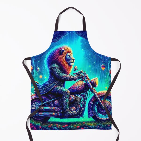 Item preview, "Mystic Mane Rider: Lion Warrior in a Neon Forest" designed and sold by Dogandesighn.