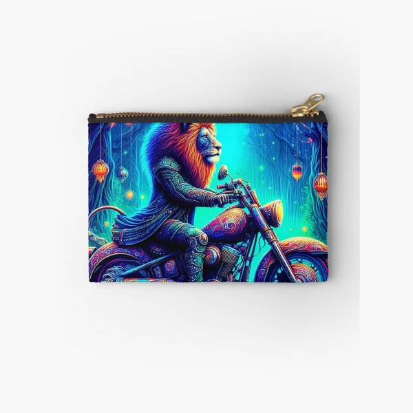 Item preview, "Mystic Mane Rider: Lion Warrior in a Neon Forest" designed and sold by Dogandesighn.
