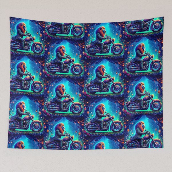 Item preview, "Mystic Mane Rider: Lion Warrior in a Neon Forest" designed and sold by Dogandesighn.