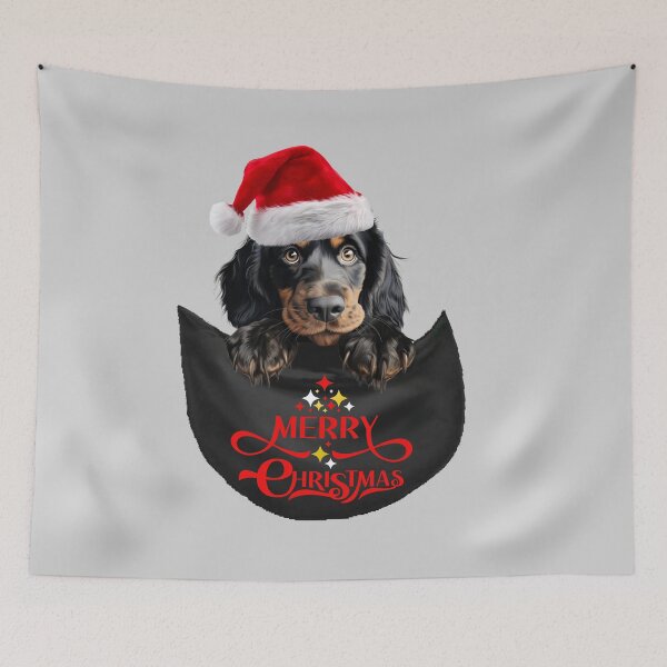 Item preview, Gordon Setter in Pocket – Cute Christmas Dog with Santa Hat | Festive Holiday Design designed and sold by LovelyHappyGift.