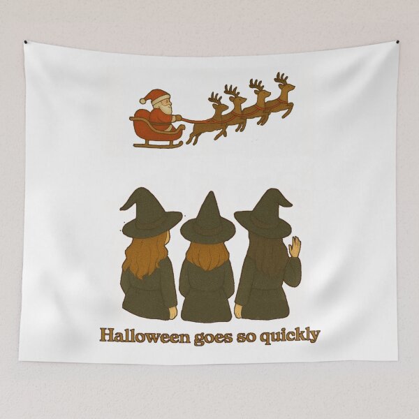 Item preview, Halloween witches see santa with his reindeer funny designed and sold by JamesDunican.