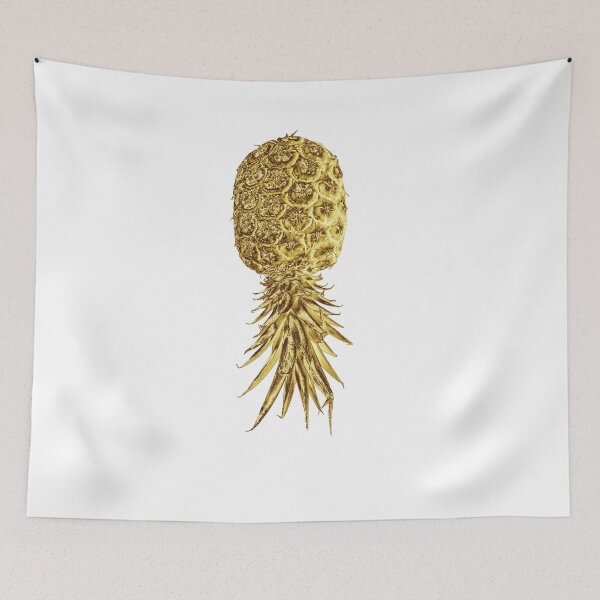 Item preview, Golden Pineapple – Tropical Fruit Design with Upside Down Pineapple Illustration designed and sold by pineappledizajn.