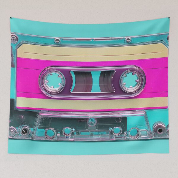 Item preview, Colorful tape on blue bg designed and sold by anytka.