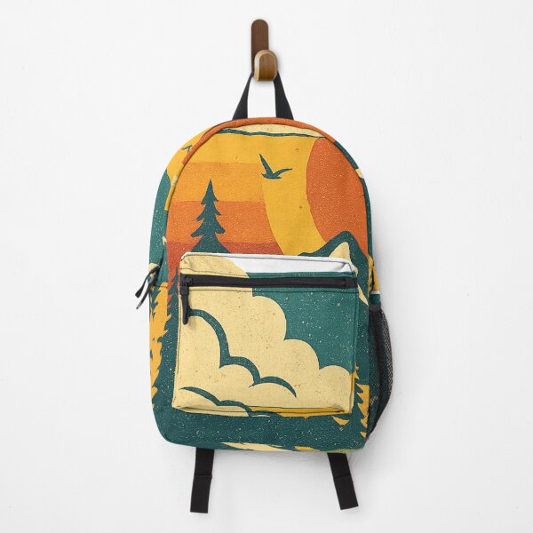Item preview, Retro Forest Mountains Sunset Art designed and sold by DariaOltes.
