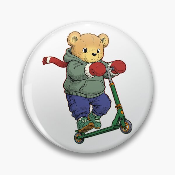 Artikelvorschau, Teddybär auf einem Tretroller entworfen und verkauft von krabbaraban.
