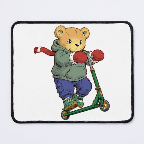 Item preview, Teddy bear on a kick scooter designed and sold by krabbaraban.