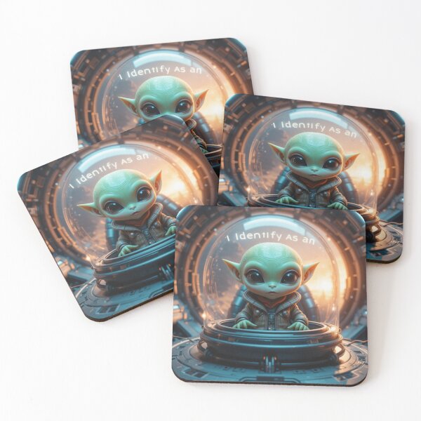 Item preview, I Identify As an Alien – Funny Space Humor UFO Extraterrestrial Design 2nd version designed and sold by TheCleverSkull.