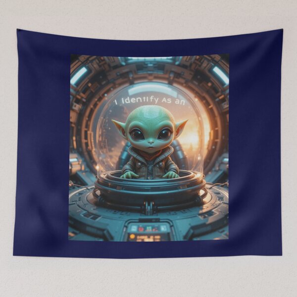Item preview, I Identify As an Alien – Funny Space Humor UFO Extraterrestrial Design 2nd version designed and sold by TheCleverSkull.