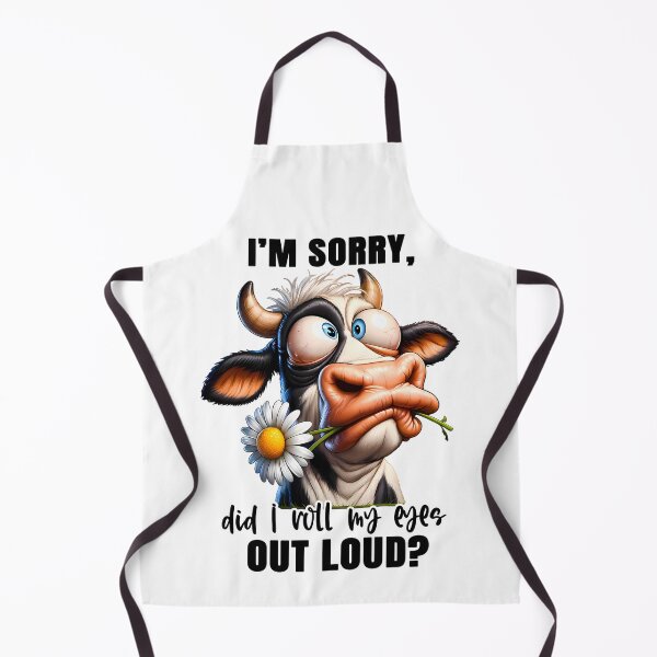 Item preview, Funny Cow Quote – “Did I Roll My Eyes Out Loud?” | Silly Cartoon Cow with Daisy designed and sold by FunnyTeeByMe.