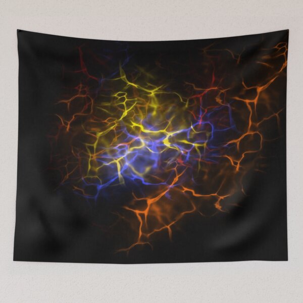 Item preview, Blue and Orange Abstract Lines Pattern designed and sold by pixelandpine.